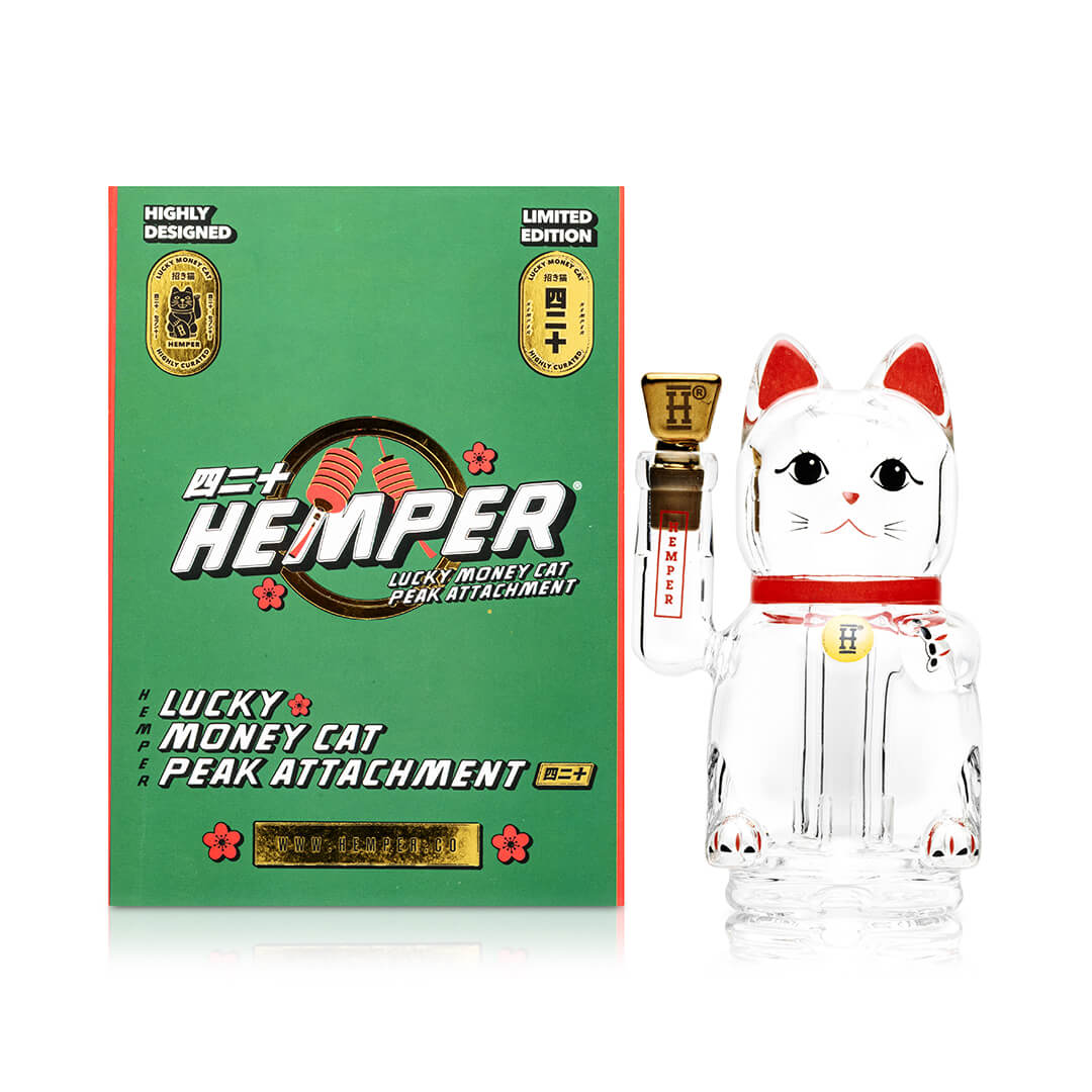 Hemper Lucky Money Cat Puffco Peak Top Box